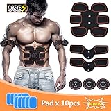 Abs Trainer, SLB USB Rechargeable Muscle Stimulator, Updated EMS Ab Toner with 6