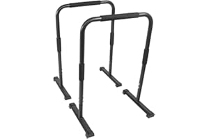 GORILLA SPORTS® Barres Parallèles - Paire, Hauteur 94 cm, Charge Max 200kg, Acier Haute, Noir/Bleu/Rouge - Station de Dip Parallettes, Dips Stand, Push Up Bars, Calisthenics, Musculation, Fitness, Gym