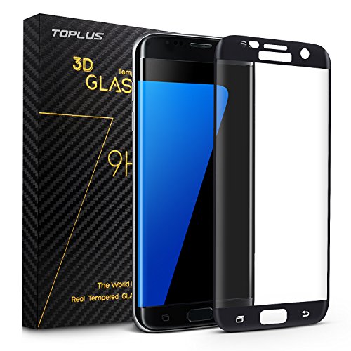 détail TOPLUS Film de Protection d' Écran 3D Incurvé en Verre Trempé pour Samsung Galaxy S7 Edge (Noir)
