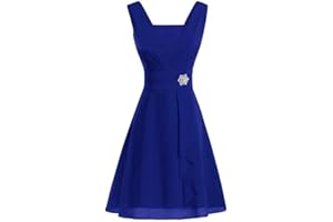 Ansenesna Kleid Damen Hochzeit Festlich Kurz A Linie Elegant Vokuhila Abendkleider Frauen Ärmellos Mini Brautjungfernkleid Party Rockabilly Cocktailkleid