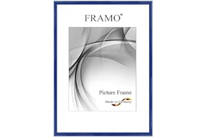 Framo Cadre photo étroits 40 x 60 cm en bois massif | Bleu foncé royal brillant | Couleur/taille sélectionnable | Cadre pour affiches | Puzzles | Photos N°118