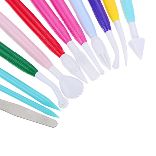 Willbond 12 Stück Töpferei Werkzeug Ton Skulptur Clay Shaping Sculpting Tools Set Keramik Carving Werkzeuge für Keramik Ton Keramik, Verschiedene Farben - 5