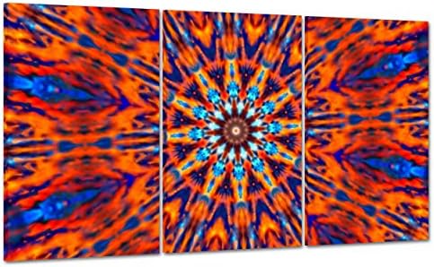 Picture on canvas – FRAMED – READY TO HANG – Psychedelic Art – USA Amerca Years 60 – Mandala 100x50cm