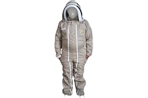URBANSBEE Traje de Apicultura Algodón Doble Cremallera con sombrero elegante, Anti abeja protectora Beekeeping suit, Traje Apicultores de Chaqueta ropa para Profesional apicultor