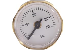 Wisyurt ED 28 Mm PräZisions-Luftdruckmesser Manometer 350 Bar mit 1/8 -Gewinde für PCP-Adapter
