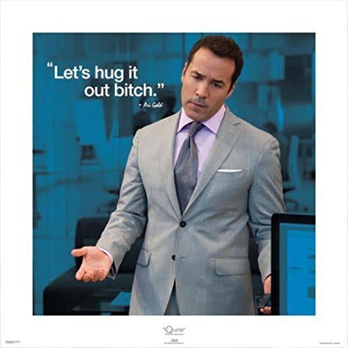 Jeremy Piven Hug It Out Entourage Quote Poster 16 x 16 inches (without border: 13 x 13 inches) by Imaginus Posters