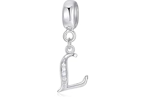 XWN Ciondolo lettere A-Z per bracciale, argento 925, compatibile con Pandora e braccialetti/collane europei, per donne/ragazze X238.