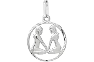 NKlaus Sternzeichen 925 Sterlingsilber Silber 15mm Ketten Anhänger Zodiak Horoskop
