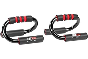 FITFIU Fitness PUSHUP-BAR - Soporte para flexiones de acero con mangos acolchados, entrenamientos de fuerza, musculación y cross training, Barra para flexiones peso máx. 150kg