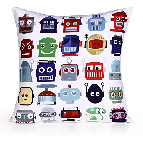 serviceworld Fashion Polyester & Polyester Blend Leaning Cushion Covers Square 15.7"*15.7" Throw Pillow Case,The square robot