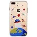 Produktbild iPhone 7 Plus Hülle, iPhone 8 Plus Hülle, OFFLY Transparentes Flexibles Silikon TPU Schützender Fall, Nettes und Fantasie-Muster Schutz Etui Case für Apple iPhone 7 Plus / 8 Plus - Kosmische Reise