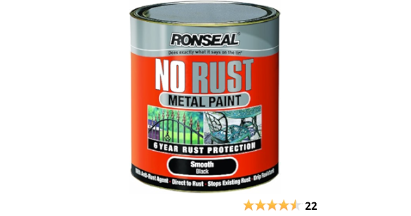 Ronseal Nrsmbl750 750ml No Rust Metal Paint Smooth Black Amazon Co Uk Diy Tools
