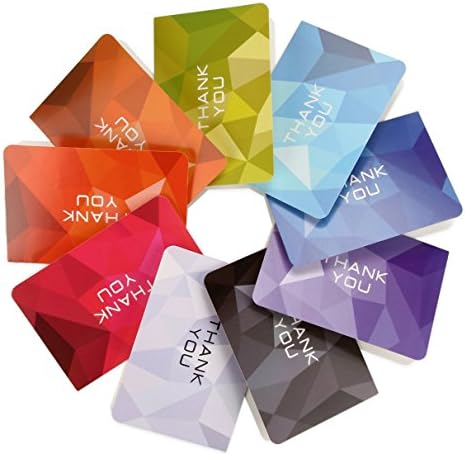 Aresmer Thank You Cards with Envelopes - 36 Greeting Cards - 9 Rainbow Colors
