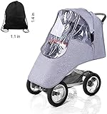 VDROL Habillage Pluie pour Poussette Bébé Habillage Pluie Universel Vent Poussière de Double Matière avec Linge + PVC, Imperméable à la Poussière Coupe-Vent Shield avec Les Trous de Ventilation