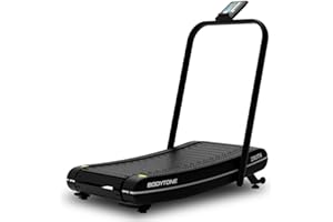 BT BODYTONE Bodytone - Cinta de Correr Plegable Curva - con Pantalla LCD y Conectividad Apps - Cero Consumo, Energía Autogenerada - Velocidad Ilimitada, Resistencia Magnética - ZROTH