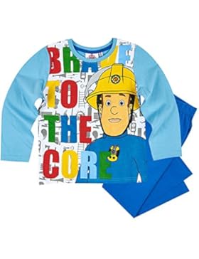 Feuerwehrmann Sam Jungen Pyjama Schlafanzug - blau