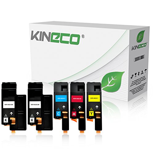 5 Toner kompatibel zu Xerox Phaser 6020, 6022, 6027, WorkCentre WC 6025, 6027 - Schwarz je 2.000 Seiten, Color je 1.000 Seiten