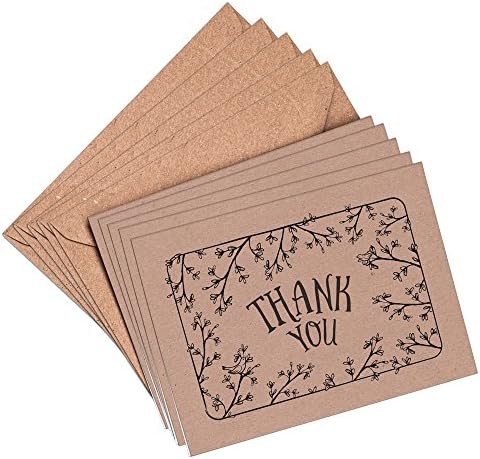 (Pack of 10) Hand-drawn Secret Garden Floral Springtime Watercolour Thank You Cards and Envelopes Pack of 10, 5 or 1 x A6 Blank cards Notecards Party Greeting