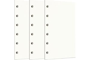Zelten 3 Paquetes A7 135 Hojas/270 Páginas Papel Perforado de Hoja Suelta Recambios de Papel para Carpeta de 6 Agujeros Organizador Personal Cuaderno de Diario Rellenable Planificador
