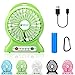 Produktbild Tragbar Fan, dizaul Mini USB aufladbare Fan mit 2600 mAh Power Bank und Blitzlicht, für Reisen, Angeln, Camping, Wandern, Rucksackreisen, BBQ, Baby Buggy, Picknick, Radfahren, Bootsfahrten