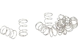 Unifizz Lot de 10 ressorts de compression en acier inoxydable 304, diamètre extérieur de 6 mm, taille du fil de 0,3 mm, longueur libre de 10 mm, ton argenté