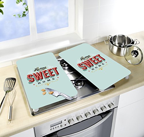 Wenko 2521468100 Herdabdeckplatte Universal Home Sweet Home 2-er Set für alle Herdarten - 3