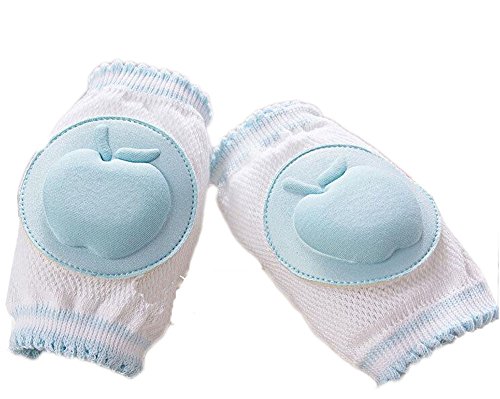 Set of 2 Cotton Mesh Baby Leg Warmers Knee Pads/Protect-Apple, Blue