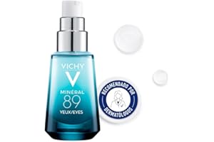 Vichy Reparador Fortificante, Contorno de Ojos, Apto Para Ojos Sensibles, Combate Bolsas y Ojeras, Regenera, Hidrata y Calma la Piel, Minéral 89, 15 ml