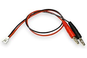 VUNIVERSUM Lipo - Cavo di ricarica per batteria con 2 PIN 2.0, compatibile con Walkera Molex maschio a banana da 4 mm, spina dorata, 30 cm, 20 AWG, in silicone, modello
