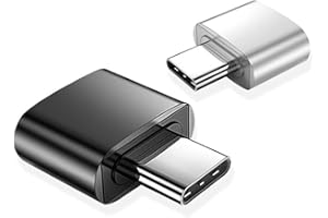 MEPSIES Adapter USB C na USB (2 sztuki), adapter USB typu C na USB 3.0 OTG, kompatybilny z MacBook Pro, telefonami komórkowymi typu C, tabletami i innymi, czarny i srebrny