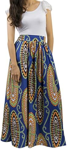 iPretty Women's Casual High Waist Floral Print Maxi Skirt Long Dress