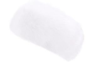 HIXNUG Ear Warmer Earmuff Faux Fur Headband Winter Fluffy Elastic Headband Soft Earmuff for Cold Weather (White)