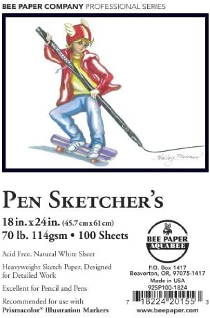 Bee Paper Company Pen Sketchers Paper Book, 18-Inch by 24-Inch, 100 Per Sheet by Bee Paper Company