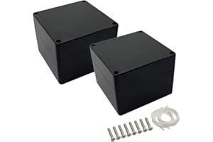 LeMotech Scatola di distribuzione in plastica ABS, IP65, impermeabile, scatola elettrica, universale, colore nero, dimensioni esterne 120 x 120 x 90 mm (2 pezzi)