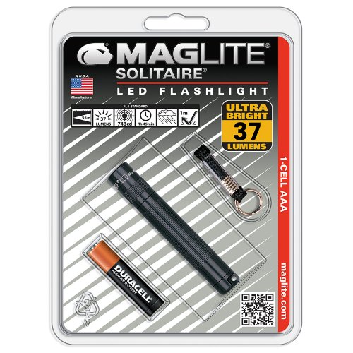 Mag-Lite LED Solitaire bis zu 37 Lumen, 8 cm Mini Taschenlampe, inkl. 1 Micro-Batterie und Schlüsselanhängerschlaufe, schwarz, SJ3A016 - 5