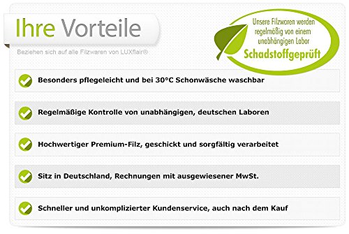 Designer Filz Schreibtischunterlage graumeliert in XXL (ca. 40x80cm groß). Originelle Schreibunterlage – besonders weich und komfortabel. Die coole Alternative zur Papier- oder Leder Schreibtischunterlage. - 4