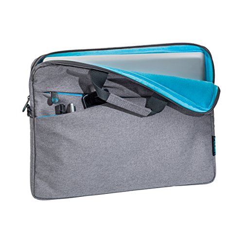 PEDEA Notebooktasche Fashion f  r 17 3 Zoll  43 9cm  mit Zubeh  rfach  Schultergurt und schnurloser Maus  grau