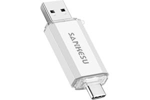 SANKESU 512GB USB Stick 3.0 USB C Flash-Laufwerke USB-A & Typ-C OTG Speicherstick, Dual Memory Sticks für PC/Tablet/Laptop/Typ C Handy(Silber)