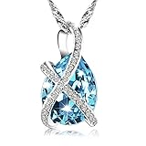 Pealrich Kristall Halskette, Damen Kette mit Swarovski Elements, Tropfen Anhänge