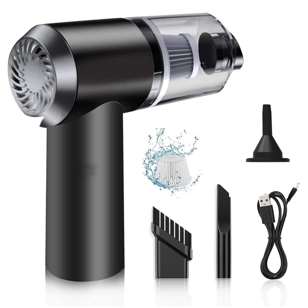 SHAYONAM 3IN1 Portable Car Vacuum Cleaner with Blower | USB Rechargeable Wireless Handheld Car Vacuum Cleaner Traveling, Camp