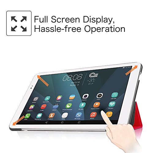 Fintie Huawei MediaPad T1 10.0 Hülle – Ultra Schlank Superleicht Ständer (SlimShell) Case Cover Schutzhülle Etui Tasche für Huawei MediaPad T1 10.0 LTE / WiFi (9,6 Zoll) Tablet-PC, Rot - 8