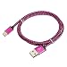 Produktbild Interesting® 1M Rose Red Nylon geflochten Aluminium USB 3.1 Typ