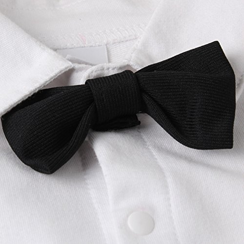 DecStore Baby Junge Gentleman Bodysuit Krawatte Romper Kleidung Suit mit Hut - 5