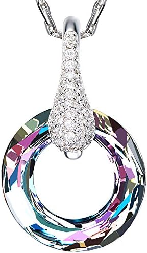 Hanana Ring Pendant Necklace for Women / Girls, 925 Sterling Silver with Crystal from SWAROVSKI with Gift Box