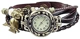 Boolavard® TM Eule Quarz Kunst und Webart Wrap-Around-Leder-Armband-Frauen-Armbanduhr