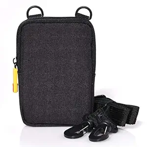 Zink Soft Camera Case ? Small Instant Print Camera & Printer Bag w/Photo Paper Pocket, Zipper Closure & Crossbody Shoulder Strap - Black
