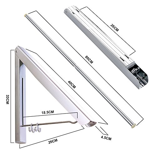 PUNICOK Kleiderhaken Klappbarer Kleiderhaken Wand-Garderobenhaken Garderobenhaken Wandhaken, Silber für Wohnzimmer, Bad, Schlafzimmer, Büro, Silber - 2