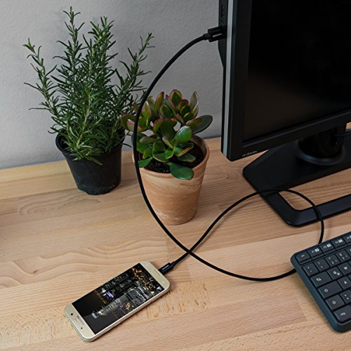 kwmobile USB 3.1 Type-C Kabel - USB 3.1 Typ C zu USB 3.0 Nylon Ladekabel Datenkabel 100cm in WeiÃŸ - Typ-C Kabel fÃ¼r Smartphone Tablet Laptop