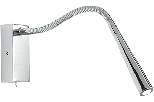 ENDON Saxby Madison 1W Modern Decorative Chrome Plated Flexible Switched Bedside Reading LED Wall Light