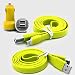 Produktbild Nokia Lumia 620 Qualitativ hochwertiges ultra-kompaktes schnelles 2,1 Ampere DUAL-DSB Kugelladegerät fürs Auto Zigarettenanzünder-Anschluss Reise-Ladeadapter mit 1m flachem Anti-Tangle USB-/Lade-/Synchronisier-Kabel - Gelb / Yellow - Von Gadget Giant®